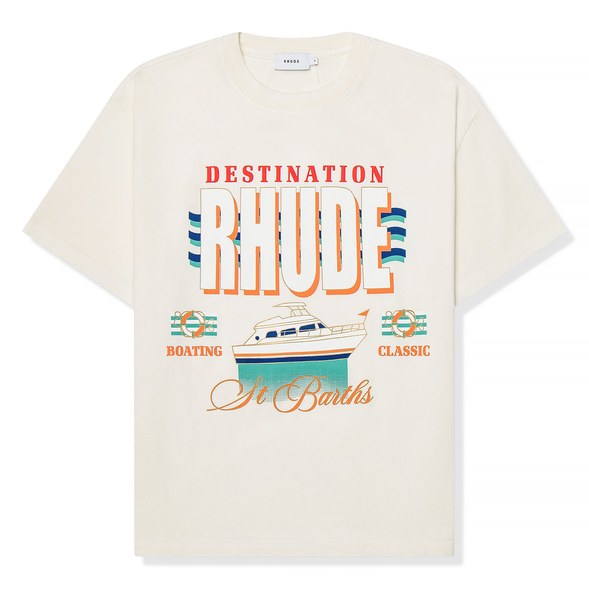 Preloved - Rhude Destination Logo Vintage White T-Shirt